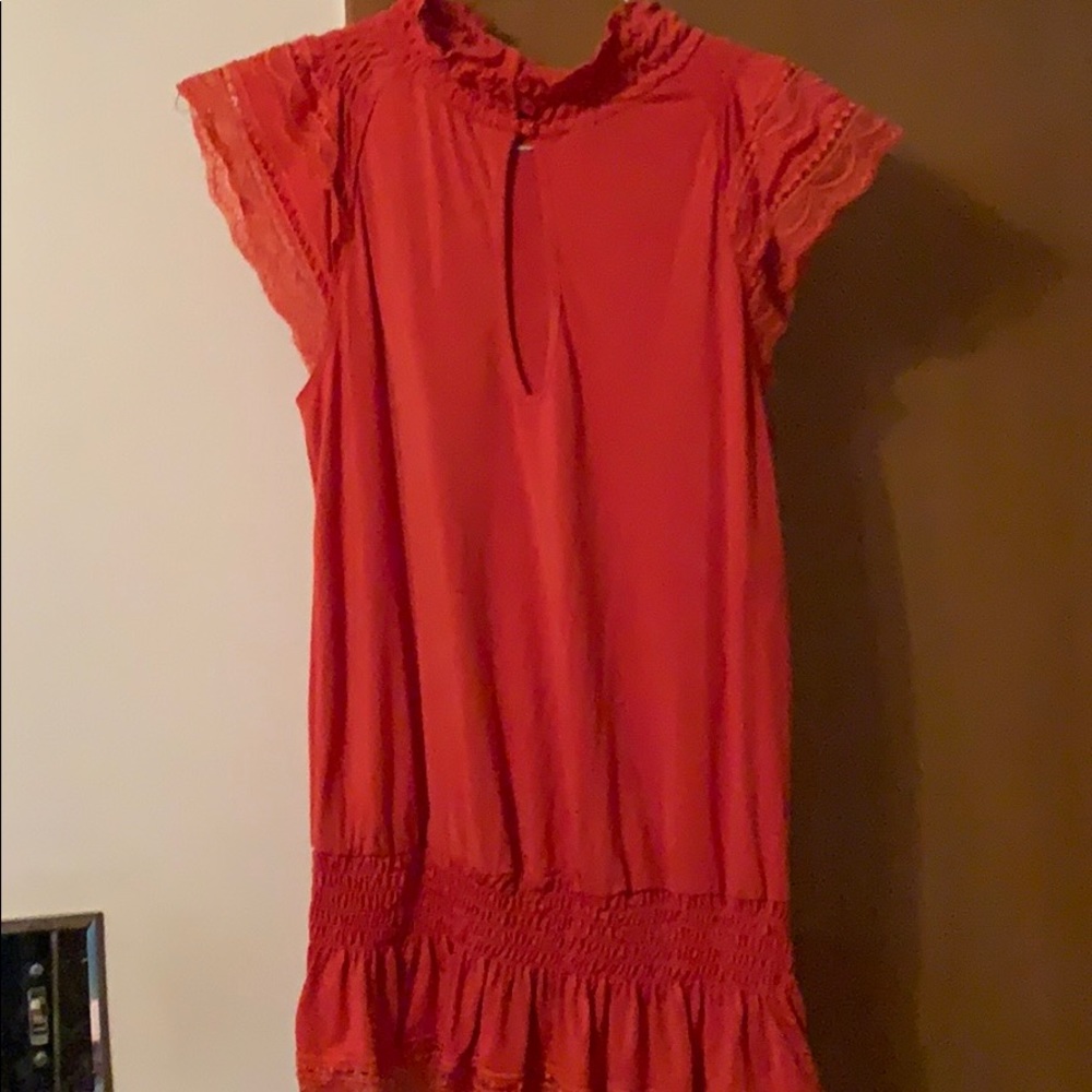 XOXO Gorgeous orange lace blouse